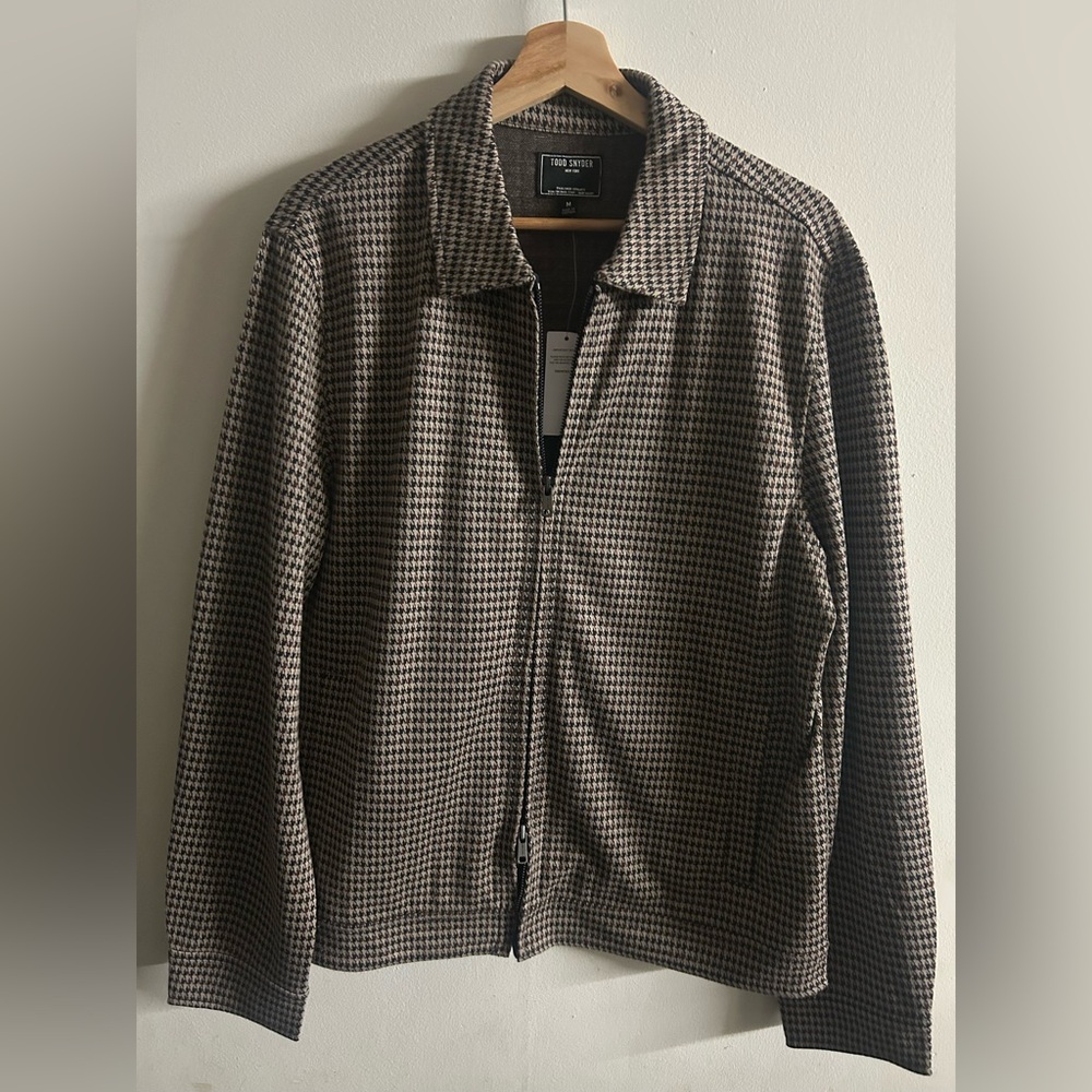 Todd Snyder Houndstooth Zip Jacket in Desert Beige- Medium, NWT